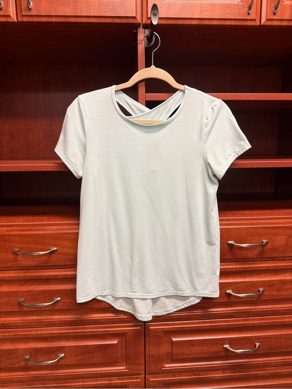Short Sleeve Zella Crisscross Back Tee - Light Mint